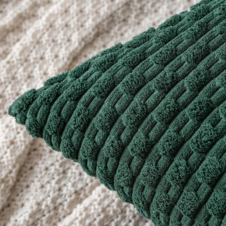 Pokrowce na poduszki z korduroy w stylu boho – Velvia-Khaki-40x40CM-Trend Polska