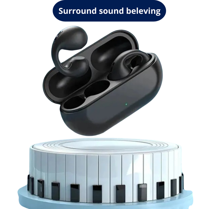 Premium bezprzewodowe słuchawki douszne - EchoSonic-Czarny-Trend Polska