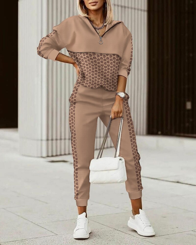 Premium dres treningowy dla kobiet - Mila-Brązowy-S-Trend Polska