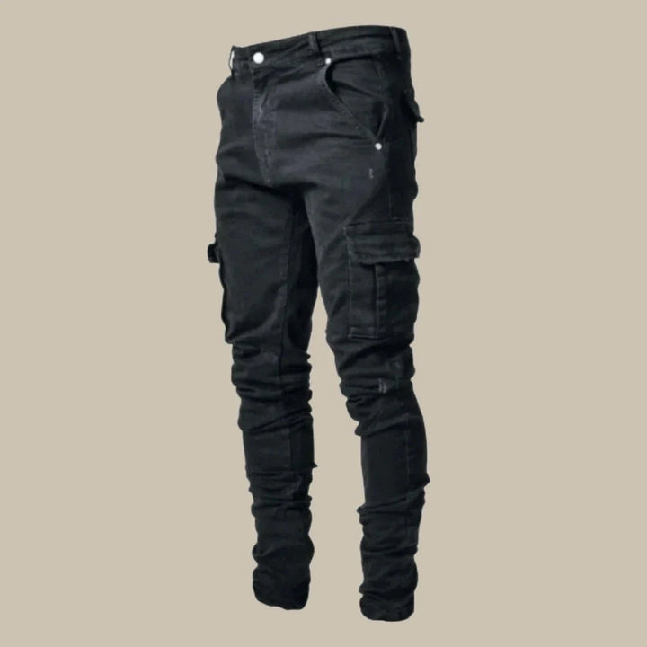 Premium Stretch Cargo Jeans dla Mężczyzn - Orion-Czarny-S-Trend Polska
