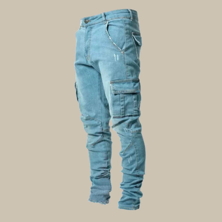 Premium Stretch Cargo Jeans dla Mężczyzn - Orion-Niebieski-S-Trend Polska