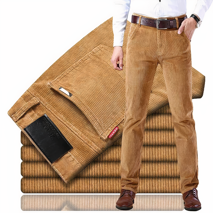 Prosto cięte dżinsy z ribfteksy - Victor-Khaki-28-Trend Polska