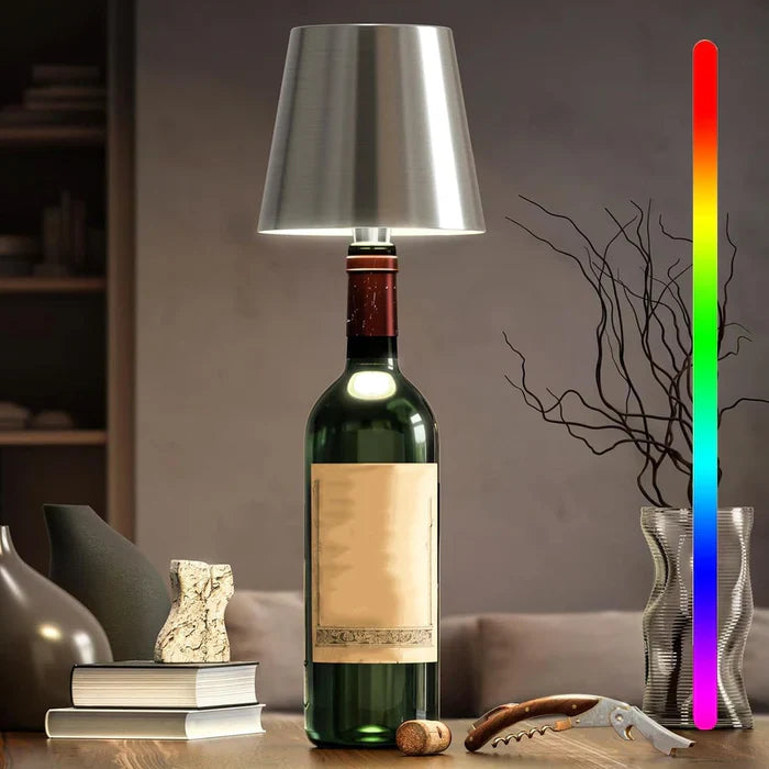Przenośna lampa LED w butelce - GlowBottle-Srebrny-3 Kolory-Trend Polska