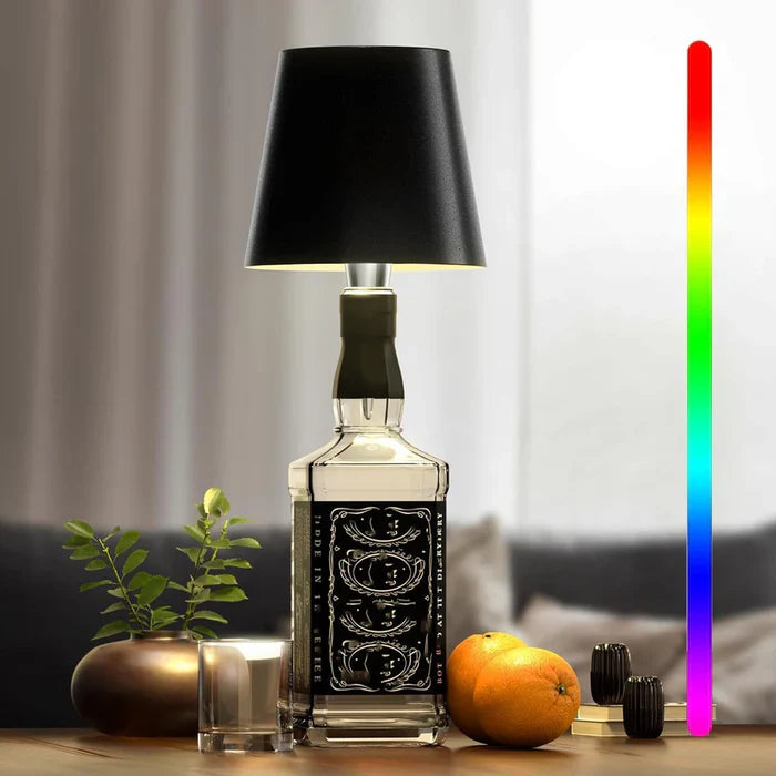 Przenośna lampa LED w butelce - GlowBottle-Czarny-3 Kolory-Trend Polska