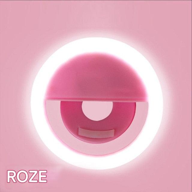 Przenośna lampa ring do selfie - GlowSnap-Różowy-Trend Polska