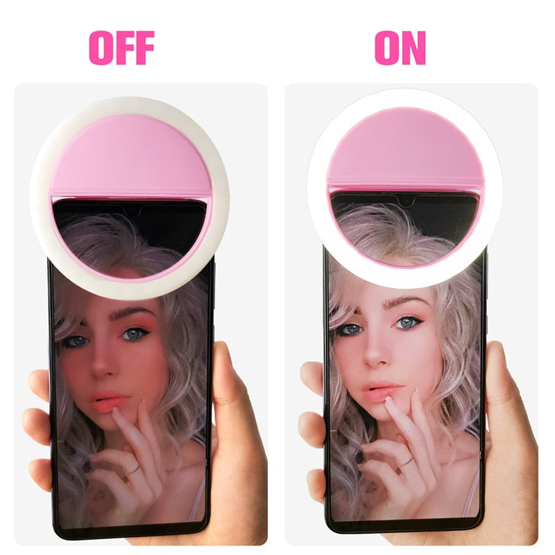 Przenośna lampa ring do selfie - GlowSnap-Biały-Trend Polska