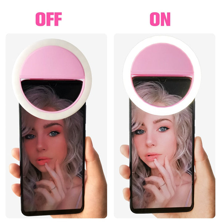 Przenośna lampa ring do selfie - GlowSnap-Biały-Trend Polska