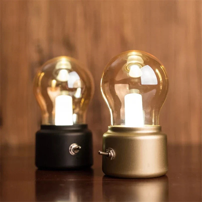 Przenośna Lampa Stołowa Retro - LumiRetro-Złoto-Trend Polska
