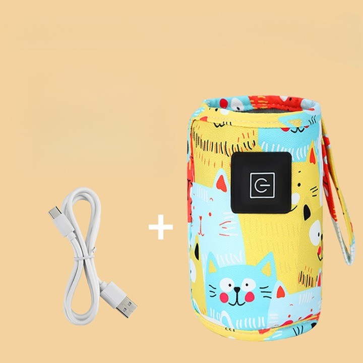 Przenośna podgrzewacz butelek USB – WarmEase-Żółty-Trend Polska