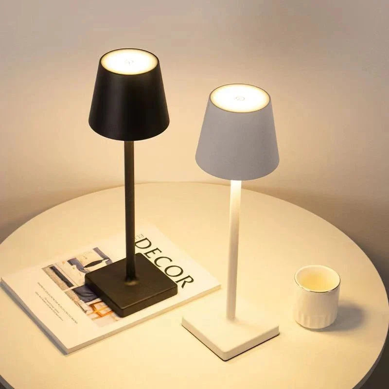 Przenośna ściemniana lampa LED stołowa - LumiAura-Czarny-Trend Polska
