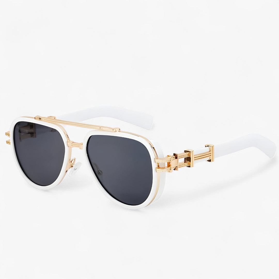 Przesadna okulary przeciwsłoneczne w stylu steampunk z polaryzowanymi soczewkami – Arclight-Biały Szary-Trend Polska