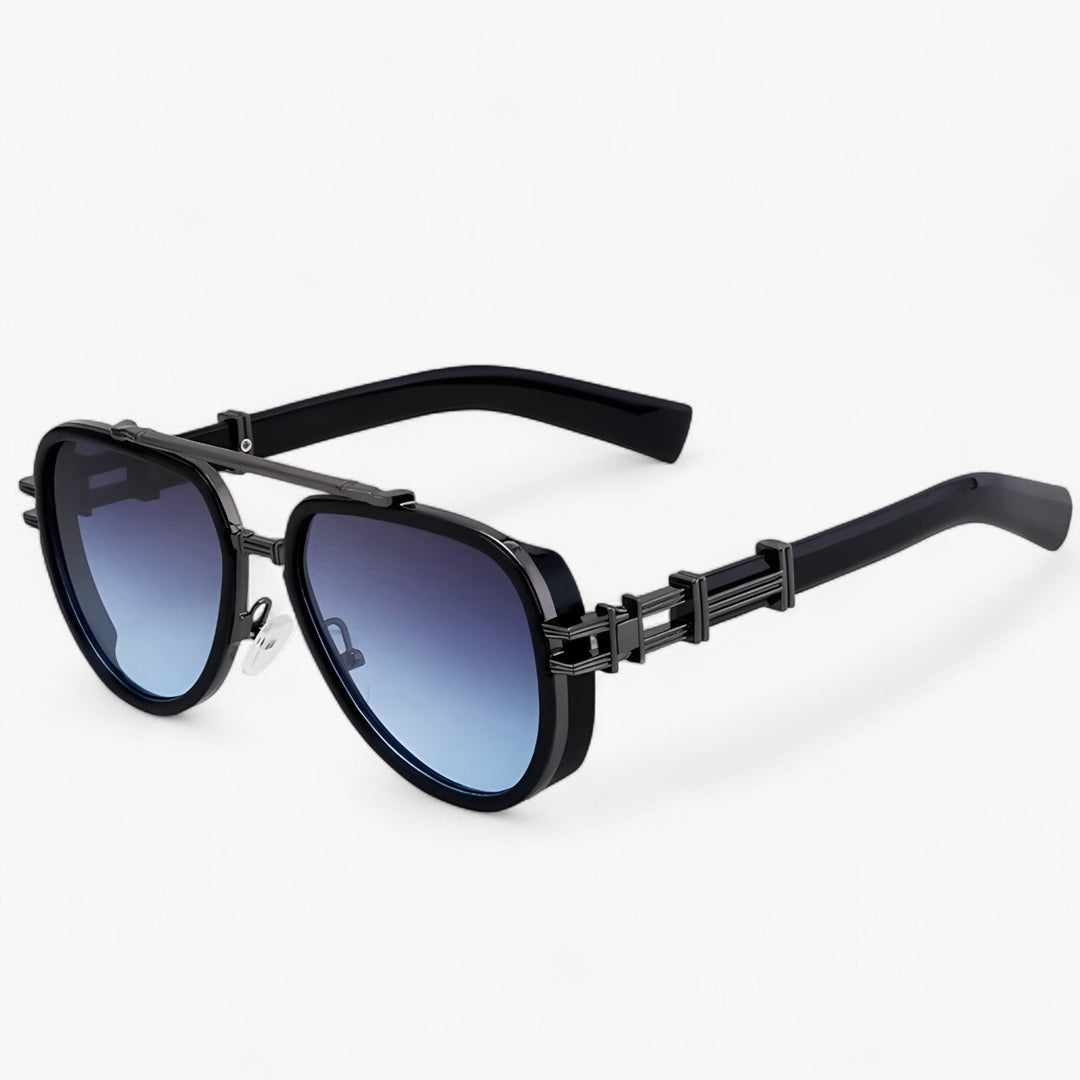 Przesadna okulary przeciwsłoneczne w stylu steampunk z polaryzowanymi soczewkami – Arclight-Czarny Szary Niebieski-Trend Polska