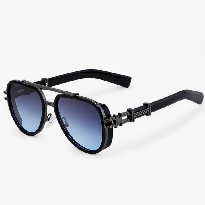 Przesadna okulary przeciwsłoneczne w stylu steampunk z polaryzowanymi soczewkami – Arclight-Czarny Szary Niebieski-Trend Polska