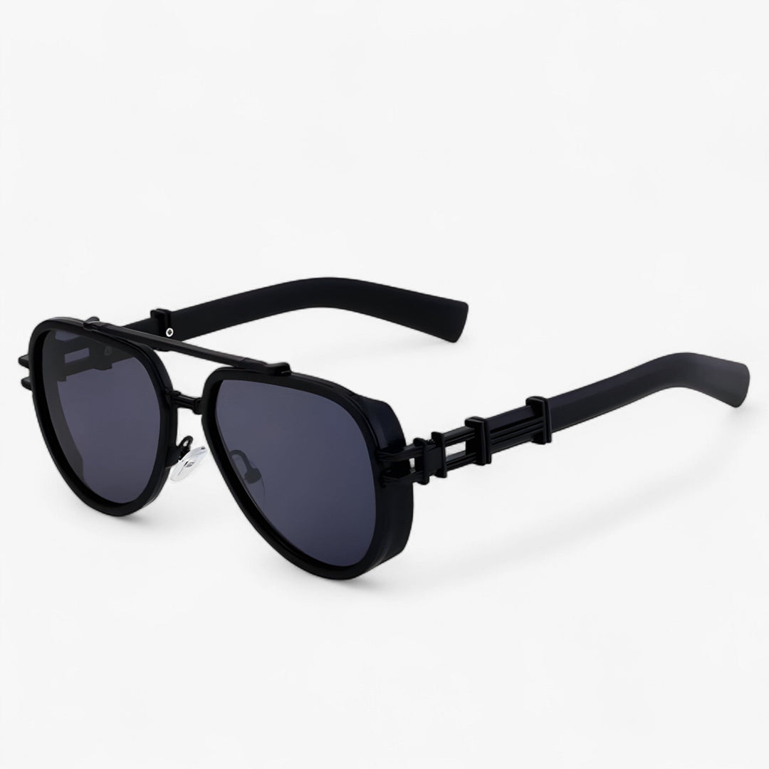 Przesadna okulary przeciwsłoneczne w stylu steampunk z polaryzowanymi soczewkami – Arclight-Czarny-Trend Polska