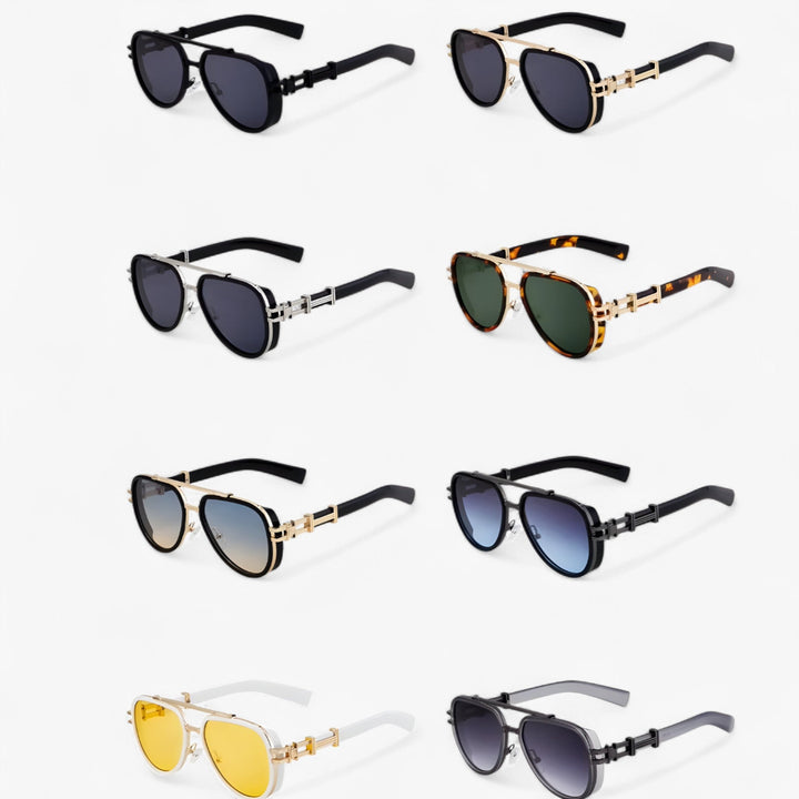 Przesadna okulary przeciwsłoneczne w stylu steampunk z polaryzowanymi soczewkami – Arclight-Czarny-Trend Polska