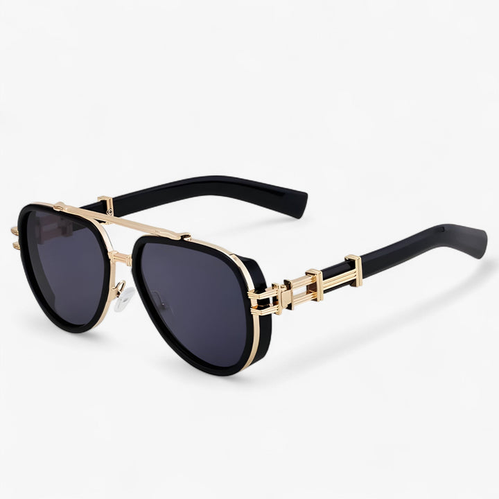Przesadna okulary przeciwsłoneczne w stylu steampunk z polaryzowanymi soczewkami – Arclight-Czarny-Trend Polska