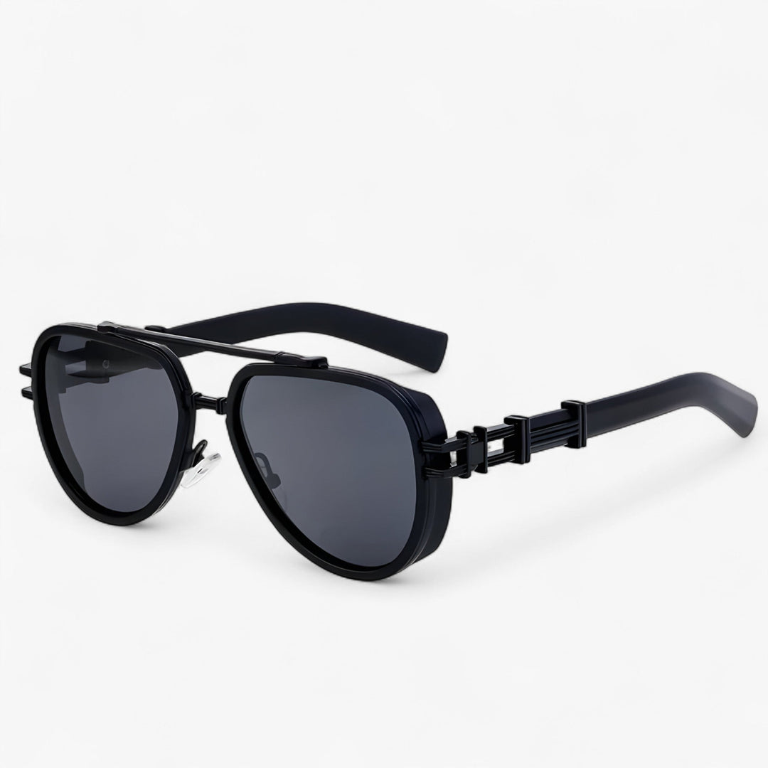 Przesadna okulary przeciwsłoneczne w stylu steampunk z polaryzowanymi soczewkami – Arclight-Czarny-Trend Polska