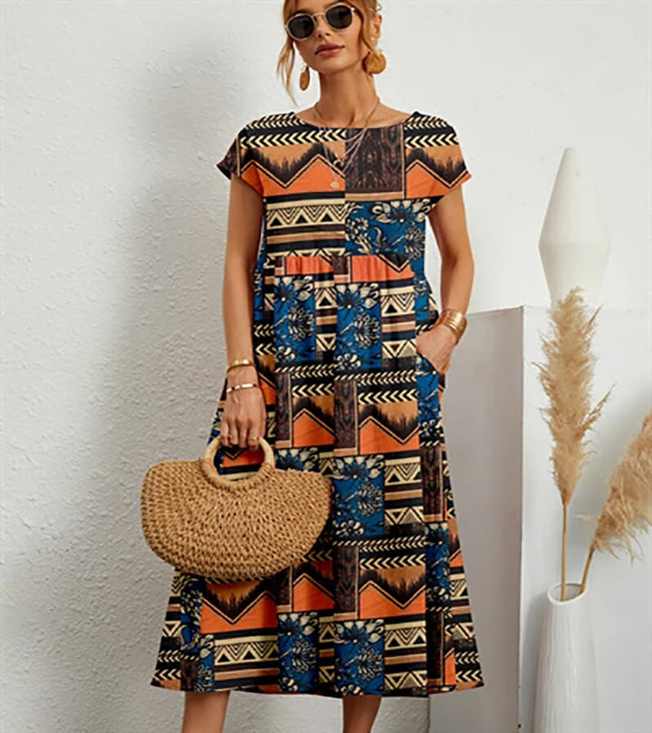 Przewiewna bawełniana sukienka – Isadora-Pomarańcza-S-Trend Polska