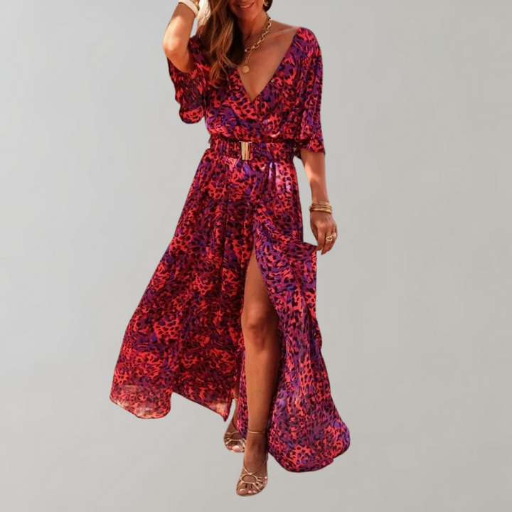 Przewiewna maxi sukienka letnia – Alina-Rot-XS-Trend Polska