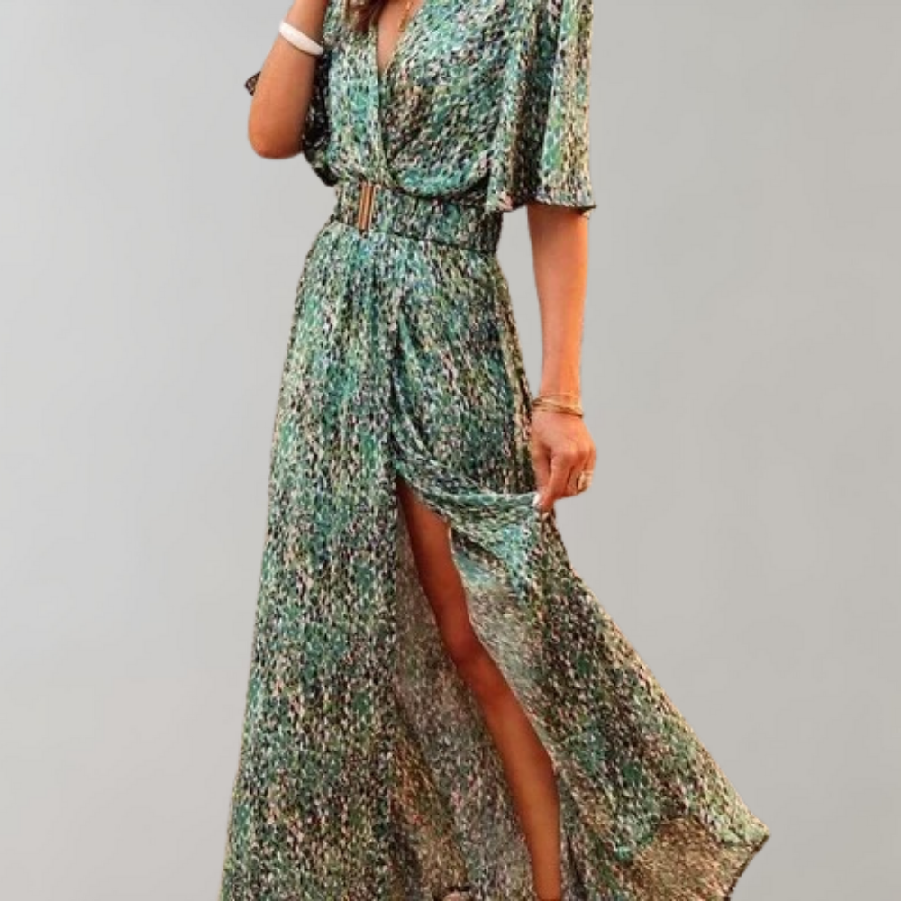 Przewiewna maxi sukienka letnia – Alina-Zielony-XS-Trend Polska