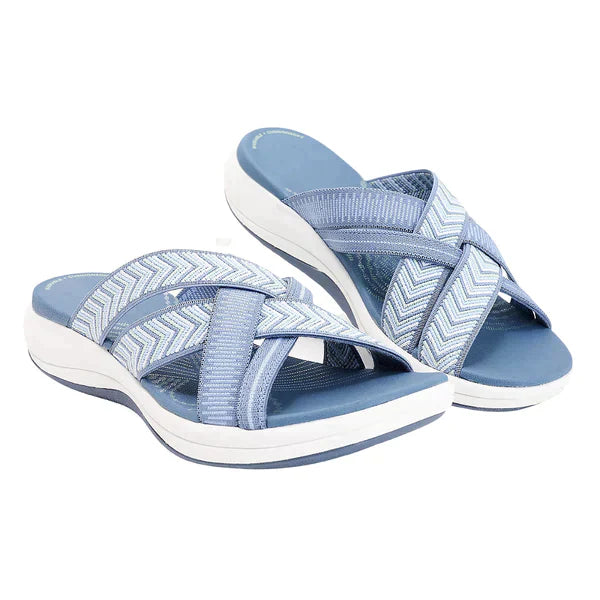 Przewiewne letnie buty z ortopedyczną wkładką i amortyzacją – Riva-Niebieski-35-Trend Polska