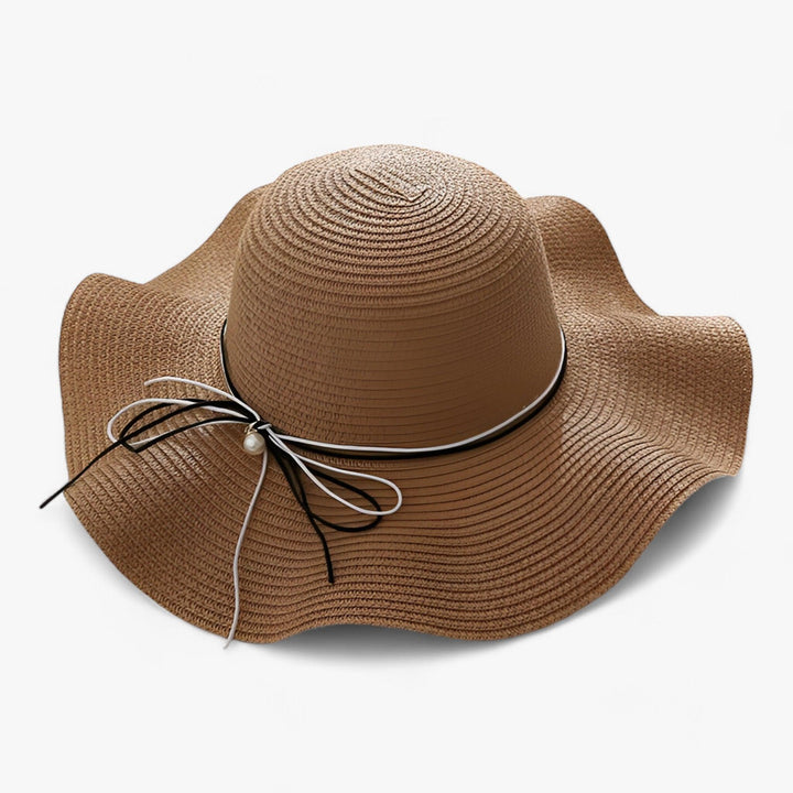 Przewiewny kobiecy kapelusz plażowy z kokardą i ochroną UV – BreezeBow-Khaki-56-58CM-Trend Polska