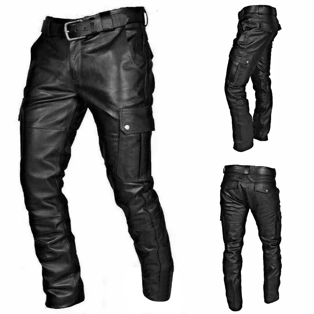PU Leren Bikerbroek dla Mężczyzn - Alex-Czarny-S-Trend Polska