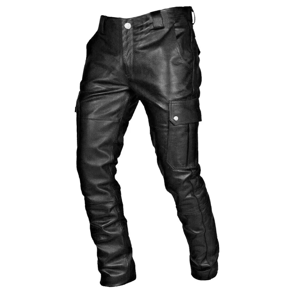 PU Leren Bikerbroek dla Mężczyzn - Alex-Czarny-S-Trend Polska