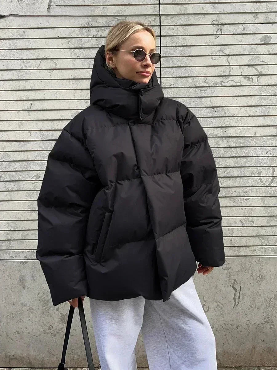 Puchowa zimowa kurtka dla kobiet - Elyssa-Czarny-S-Trend Polska