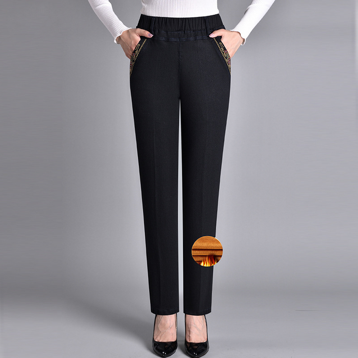 Push-up Jeans - Ella z ciepłym wnętrzem i idealnym dopasowaniem!-Czarny (z podszewką)-XL-Trend Polska