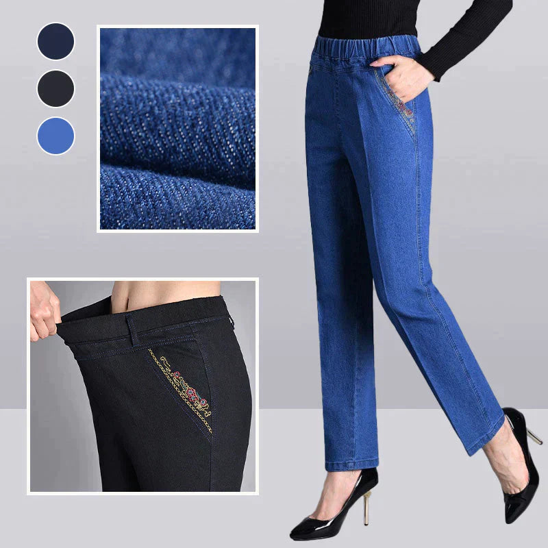 Push-up Jeans - Ella z ciepłym wnętrzem i idealnym dopasowaniem!-Jasnoniebieski (bez podszewki)-XL-Trend Polska