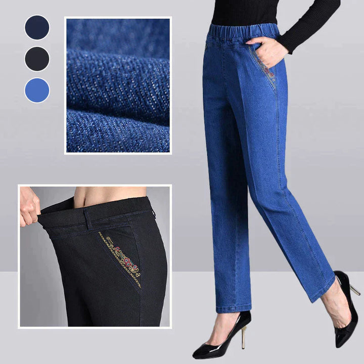 Push-up Jeans - Ella z ciepłym wnętrzem i idealnym dopasowaniem!-Jasnoniebieski (bez podszewki)-XL-Trend Polska