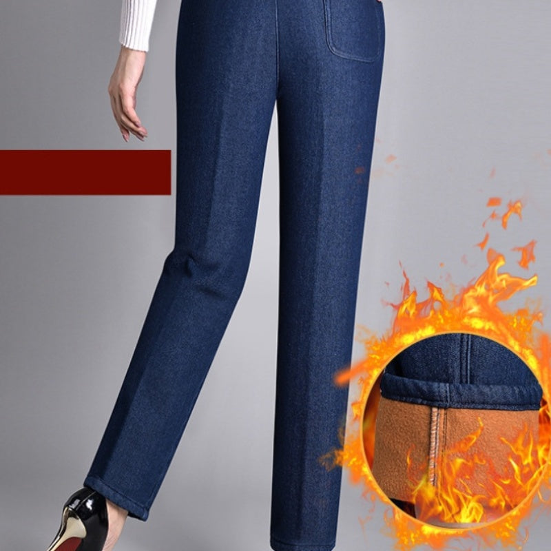 Push-up Jeans - Ella z ciepłym wnętrzem i idealnym dopasowaniem!-Jasnoniebieski (bez podszewki)-XL-Trend Polska