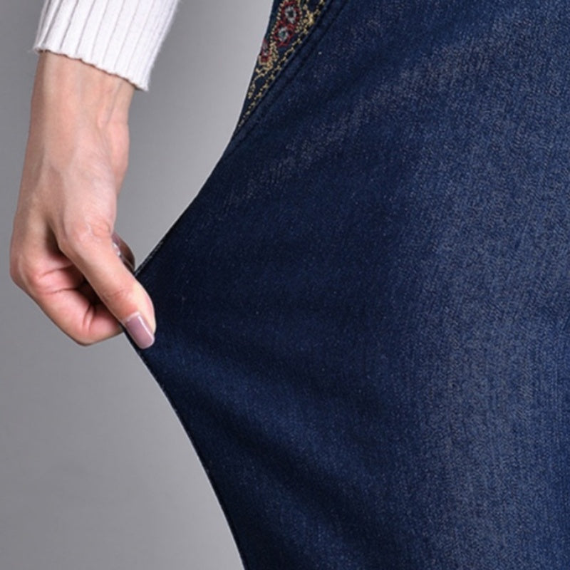 Push-up Jeans - Ella z ciepłym wnętrzem i idealnym dopasowaniem!-Jasnoniebieski (bez podszewki)-XL-Trend Polska