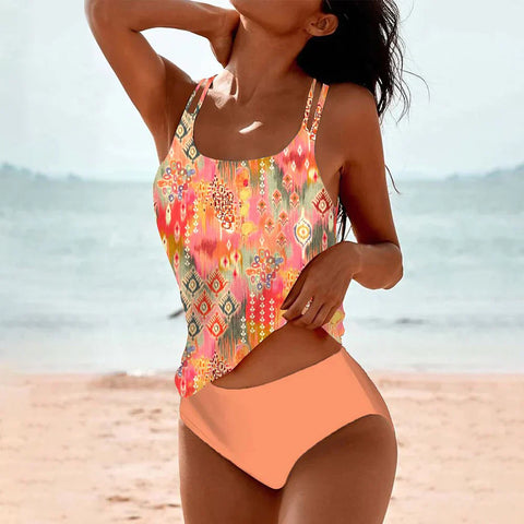 Radosny tankini – Livia-Pomarańczowy-S-Trend Polska