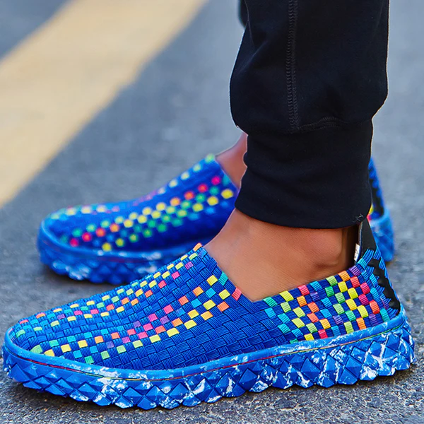 Recyklingowe damskie sneakersy komfortowe z pianką pamięciową – Eliana-Niebieski-35-Trend Polska