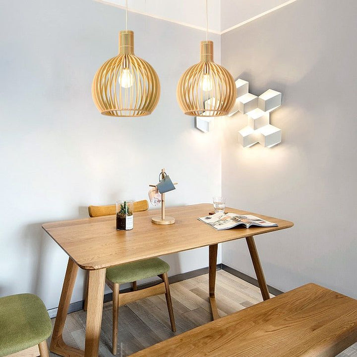 Ręcznie robiona drewniana lampa wisząca - RustikAura-Klasyczne drewno-23 cm-Trend Polska