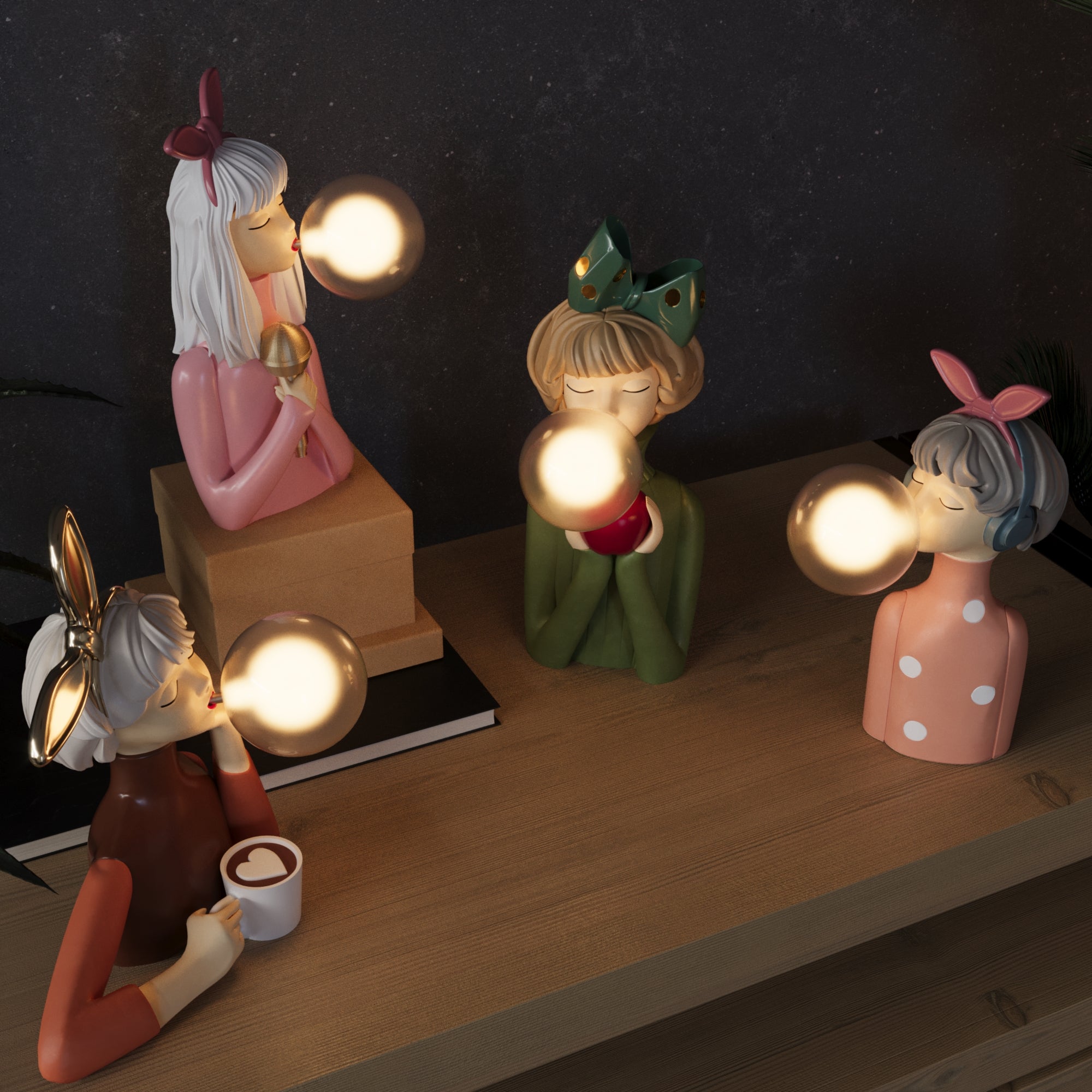 Ręcznie robiona lampa stołowa - CraftGlow-Lily-Trend Polska