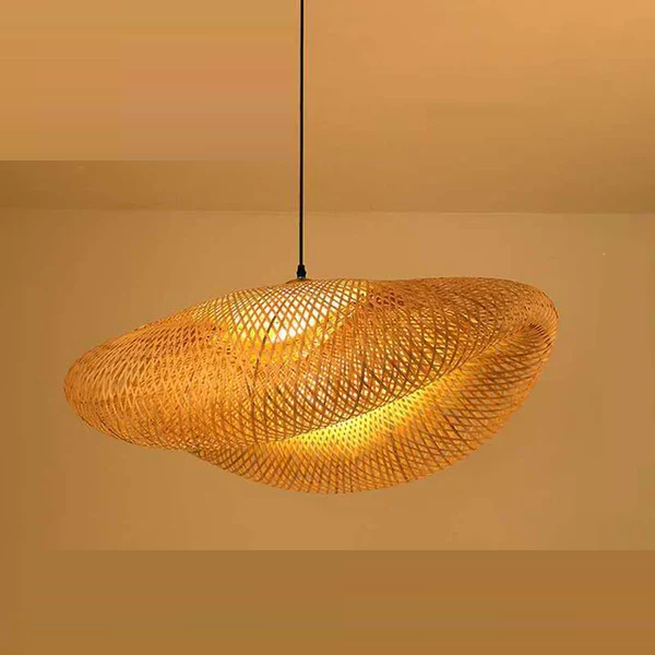Ręcznie robiona lampa wisząca z rattanem - RayaLicht