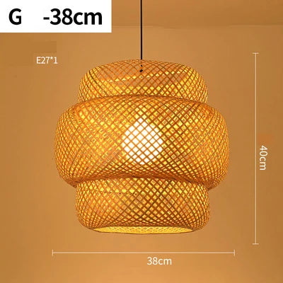 Ręcznie robiona lampa wisząca z rattanem - RayaLicht-E - 38 cm-Trend Polska