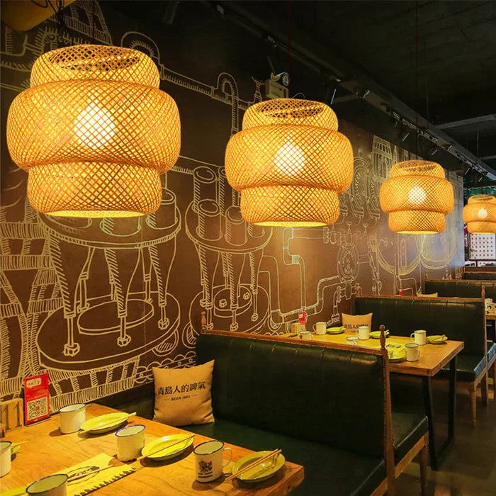 Ręcznie robiona lampa wisząca z rattanem - RayaLicht-A- 40 cm-Trend Polska