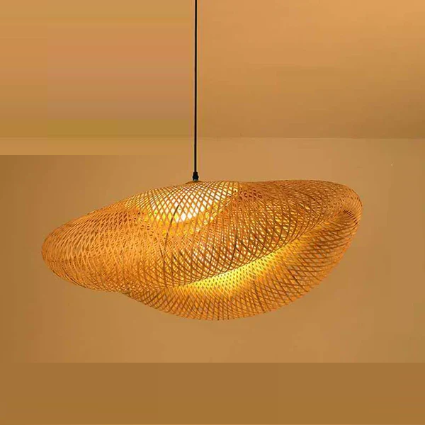 Ręcznie robiona lampa wisząca z rattanem - RayaLicht