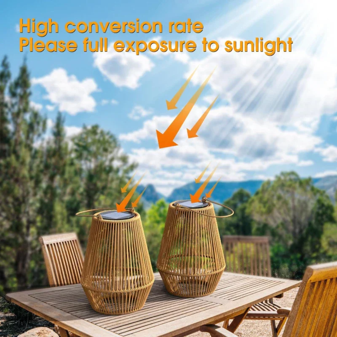 Ręcznie tkana wodoodporna lampa ogrodowa solarna - SunWeave-Trend Polska
