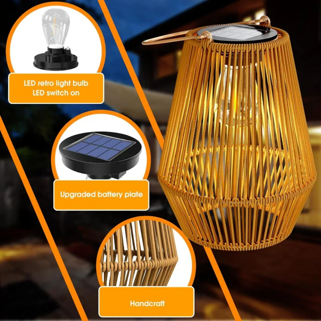Ręcznie tkana wodoodporna lampa ogrodowa solarna - SunWeave-Trend Polska