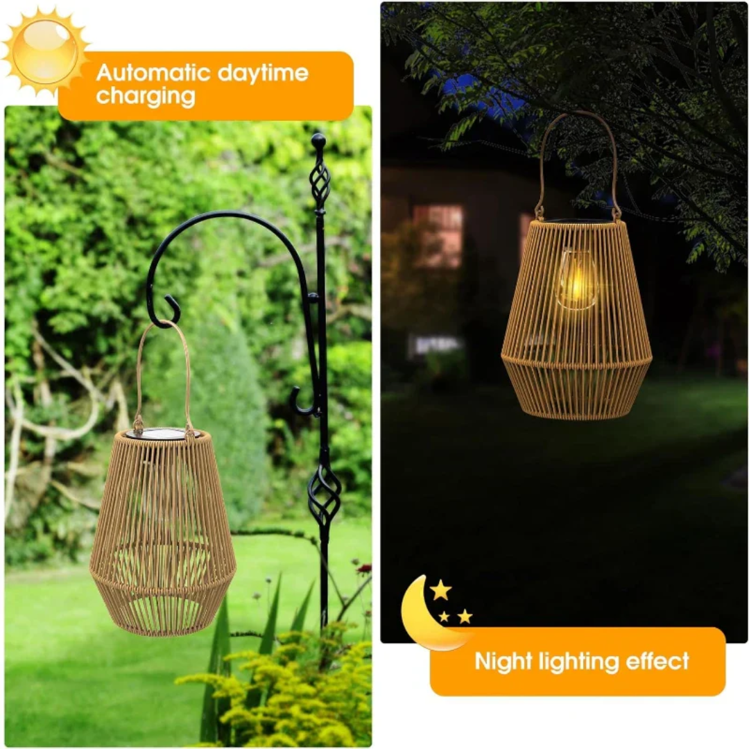 Ręcznie tkana wodoodporna lampa ogrodowa solarna - SunWeave-Trend Polska