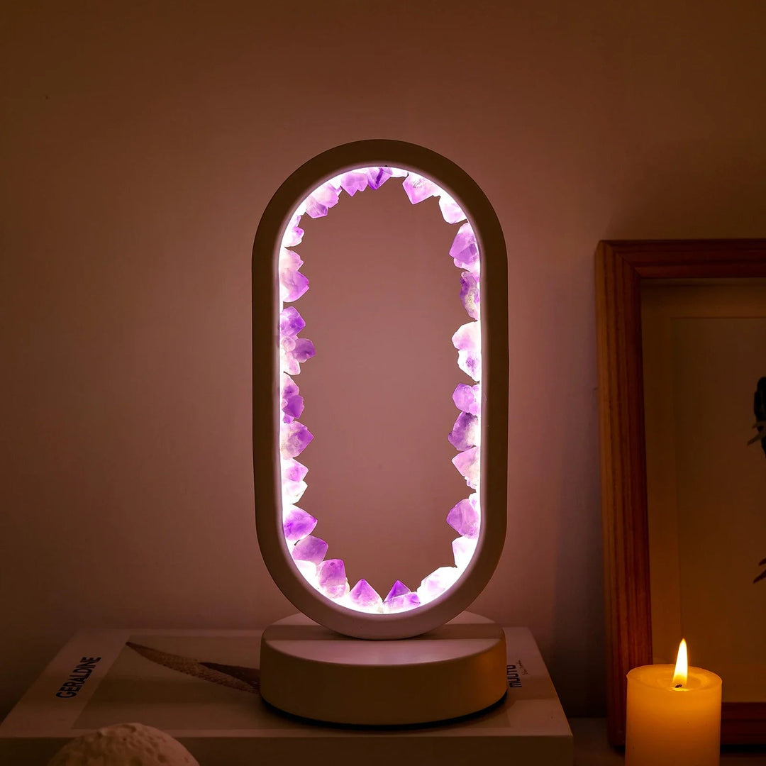 Ręcznie wykonana lampa ametystowa - Serenith-Ametyst Biały-Trend Polska