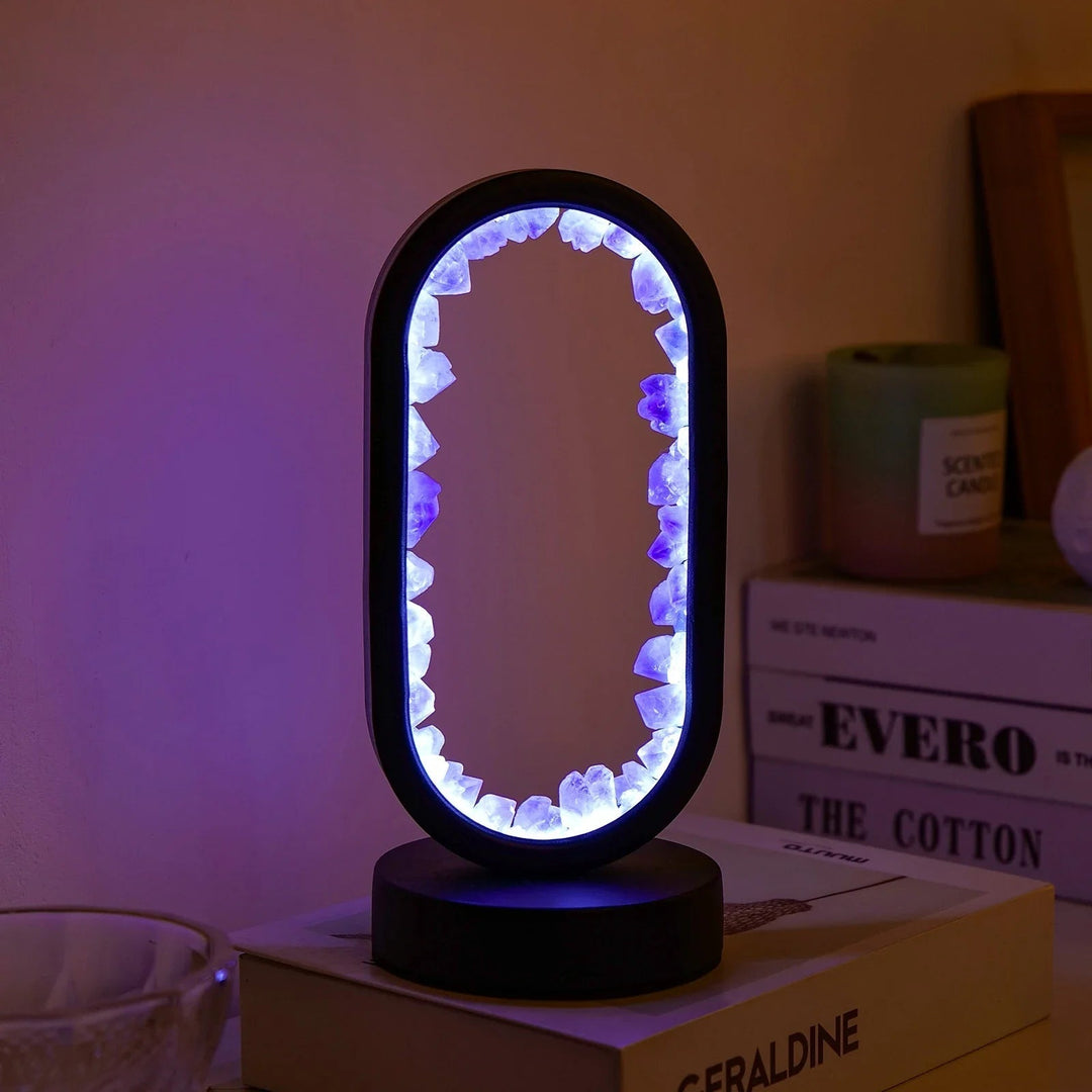 Ręcznie wykonana lampa ametystowa - Serenith-Celestyn Czarny-Trend Polska