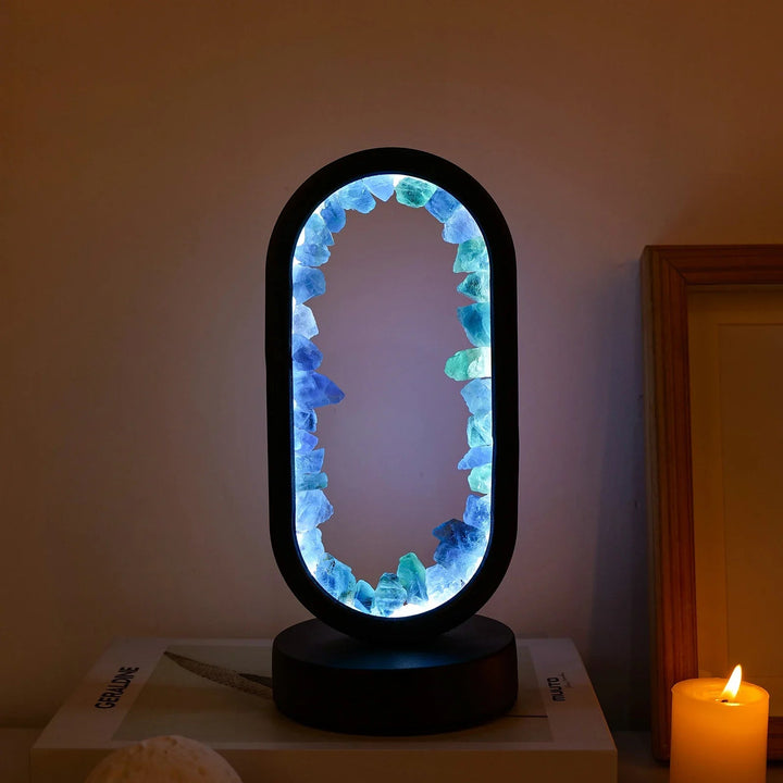 Ręcznie wykonana lampa ametystowa - Serenith-Ametyst Surowy Czarny-Trend Polska