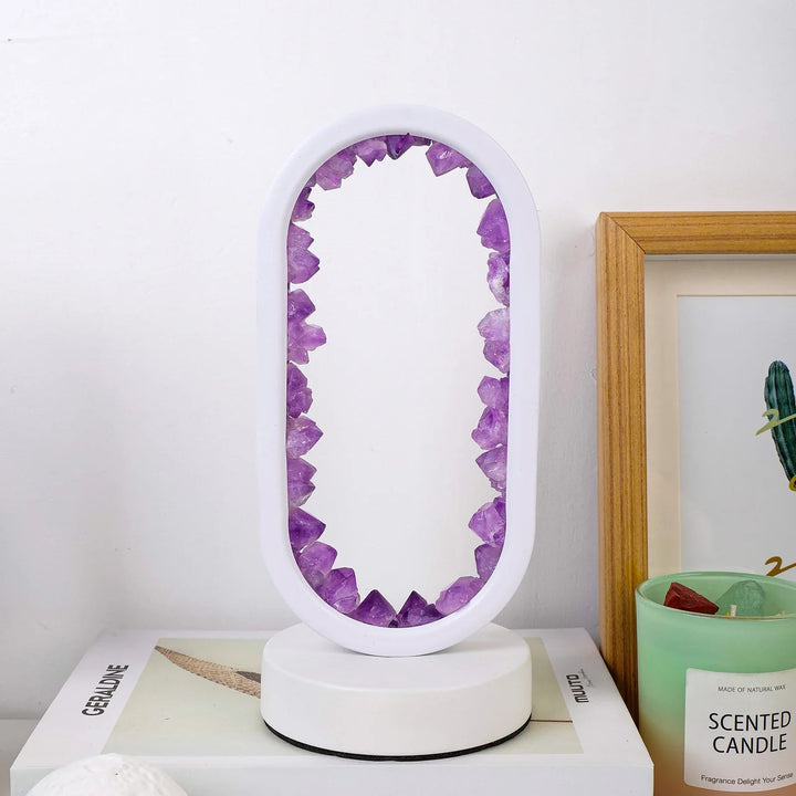 Ręcznie wykonana lampa ametystowa - Serenith-Ametyst Surowy Czarny-Trend Polska