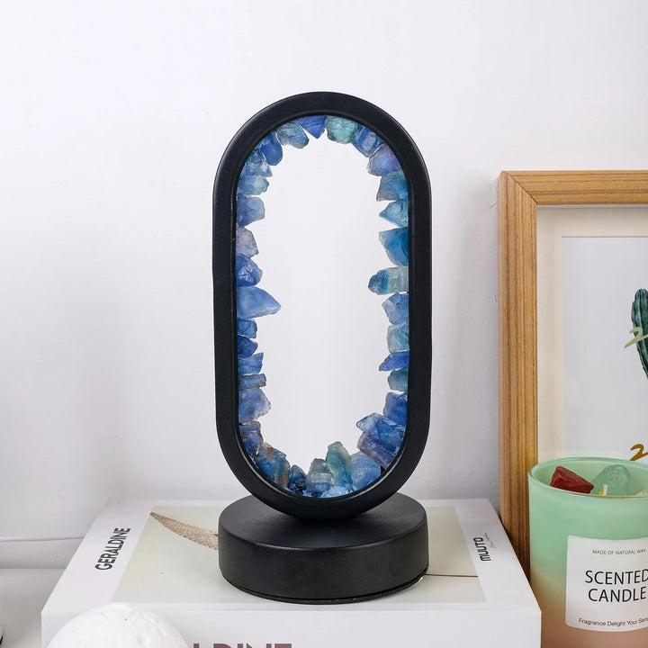 Ręcznie wykonana lampa ametystowa - Serenith-Ametyst Surowy Czarny-Trend Polska